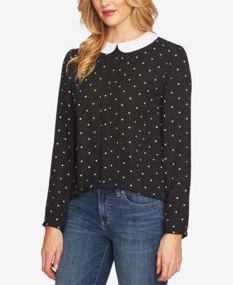 CeCe Polka Dot Peter Pan Collar Blouse Macy s