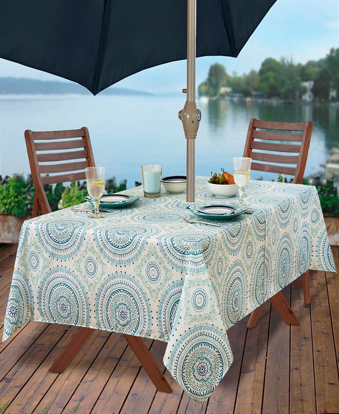 Elrene Circle Stitch 70" Round Umbrella Tablecloth with Zipper Macy's
