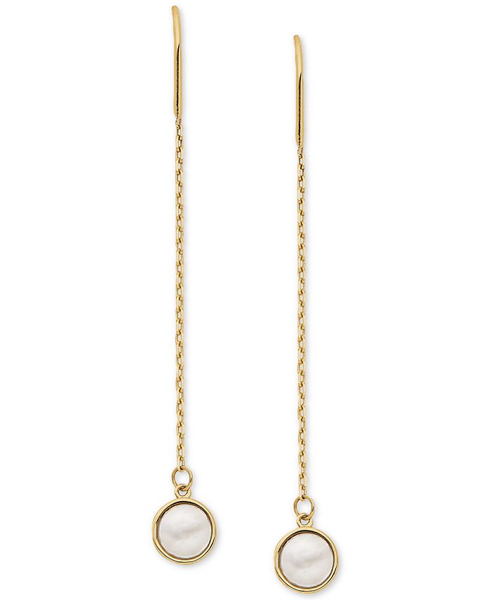 Honora Mother-of-Pearl Threader Earrings in 14k Gold - Macy's