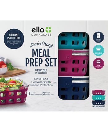 Ello - Meal Prep Food Storage Container Starter Pack, 6-Pc. Set