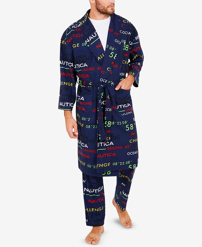 Nautica Men's Cozy Fleece Logo Robe Macy's