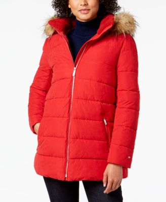 red tommy hilfiger coat womens
