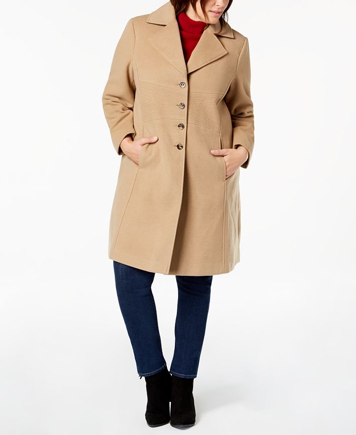 Tommy Hilfiger Plus Size Single-Breasted Peacoat, Created for Macy's ...