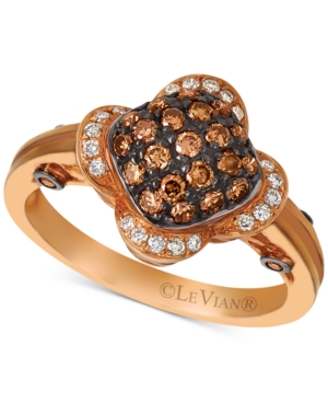 image of Le Vian Chocolatier Diamond Cluster Ring (1/2 ct. t.w.) in 14k Rose Gold