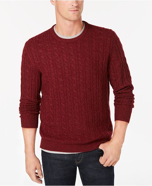 Club Room Men's Cable-Knit Cashmere Sweater, Created for Macy's ...