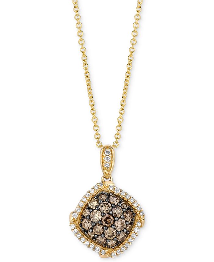 Le Vian - Diamond Cluster 18" Pendant Necklace (5/8 ct. t.w.) in 14k Gold