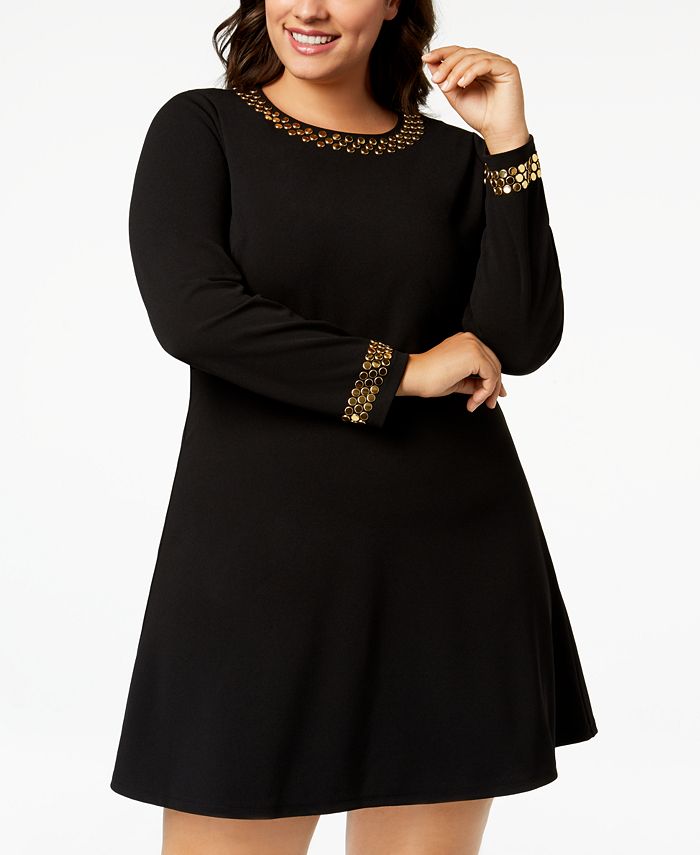 MICHAEL Michael Kors Plus Size Embellished-Neck Dress