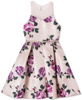 Rare Editions Big Girl's Lace Illusion Dress Pink Size 14