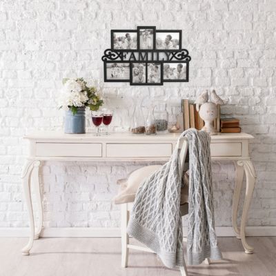 Family Collage Picture Frame with 7 Openings by Lavish Home, Black, 16" x 23.5" x 1"