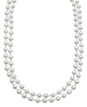 image of Belle de Mer Pearl Necklace, Sterling Silver Cultured Freshwater Pearl Two Row Strand