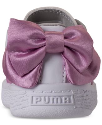 Puma Toddler Girls' Basket Bow Patent Casual Sneakers from Finish