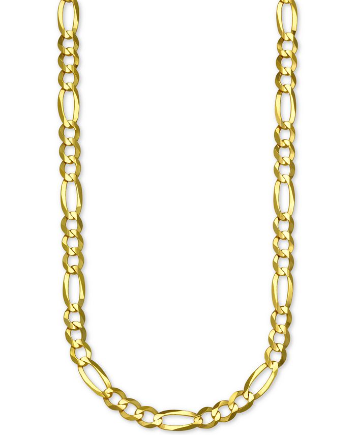 22" Italian-Made Figaro Chain Necklace in 14K Gold 