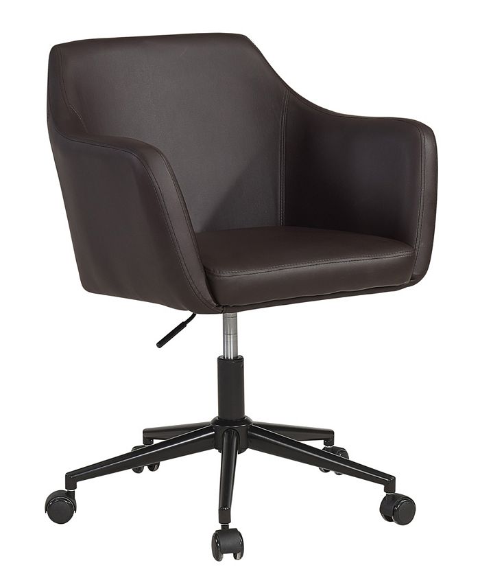 Furniture Upholstered Faux Leather Office Chair, Medium Brown Macy's