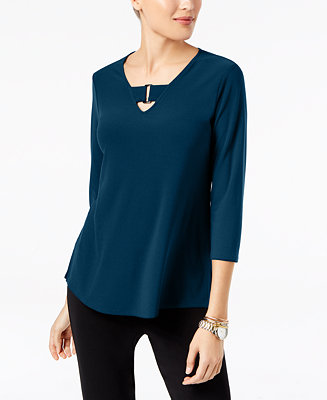 Alfani Keyhole High-Low Top, Created for Macy's & Reviews - Tops ...