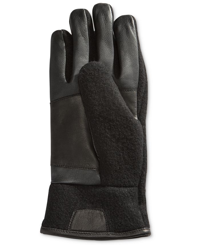 UGG® Men's Knit & Leather Gloves - Macy's