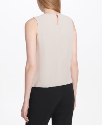 Sleeveless Pleated Blouse