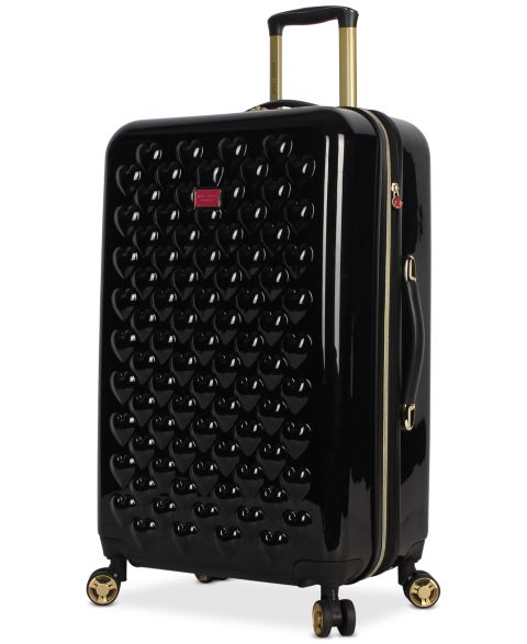 Чемодан Betsey Johnson Heart To Heart Check-In Spinner, цвет: Чёрный