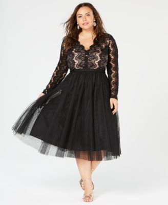 rare beauty lace fit & flare dress city chic