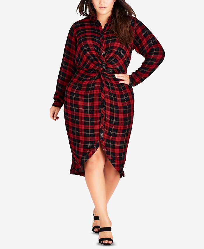 Trendy discount plaid dress