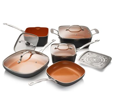 Gotham Steel - GOTHAM STEEL 10PC SQUARE COOKWARE SET