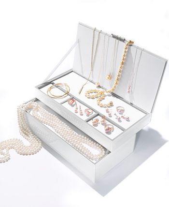 Pink Cultured Freshwater Pearl (8-1/2mm), Morganite (3/4 ct. t.w.) and  Diamond Accent Drop Earrings in 14k Rose Gold