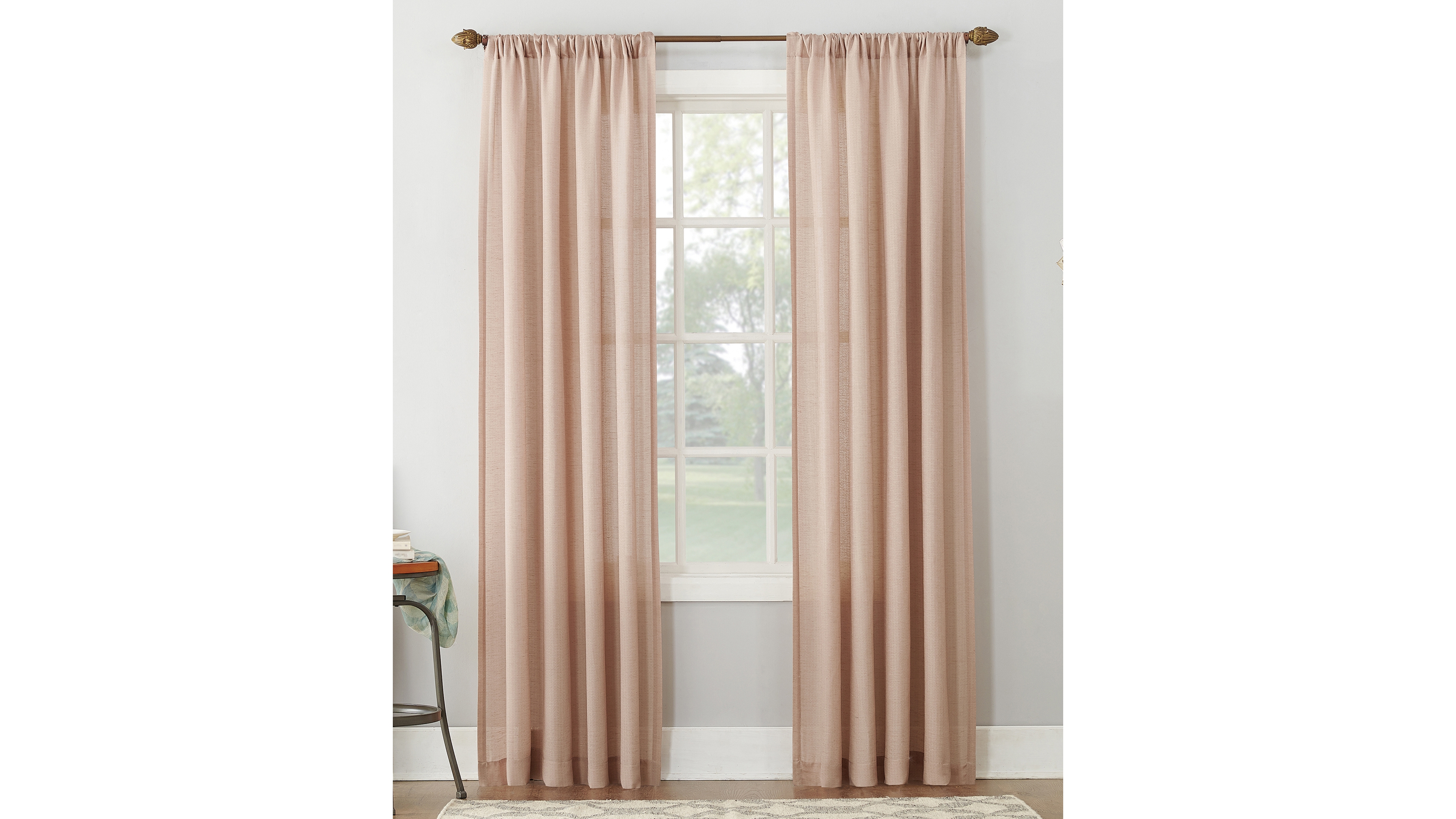 Amalfi Linen Blend Textured Semi-Sheer Rod Pocket Curtain Panel