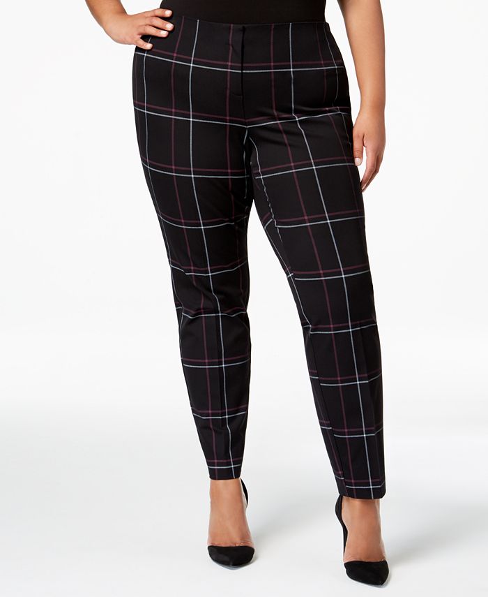 Alfani Plus Size Hollywood Printed Skinny Pants, Created for Macy's ...