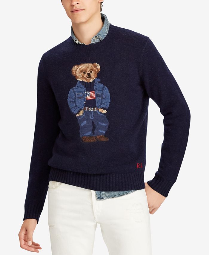 Polo Ralph Lauren Men's Polo Bear Classic Fit Wool Blend Sweater & Reviews  - Sweaters - Men - Macy's