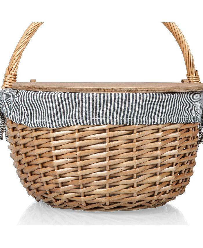 Picnic Time Country Navy & White Striped Picnic Basket Macy's