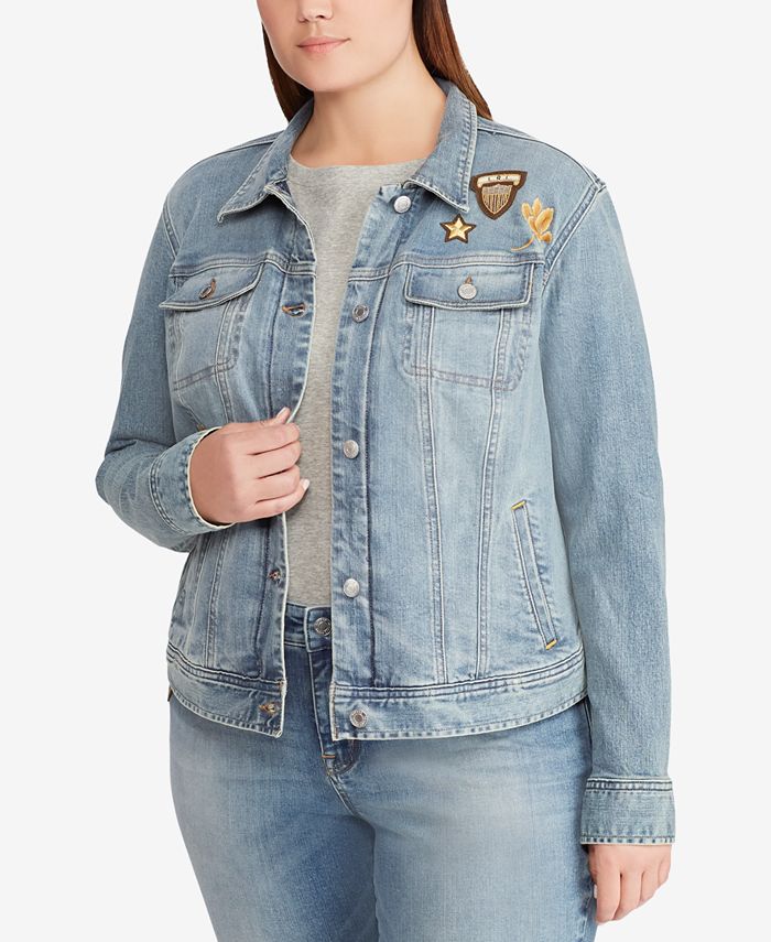 Ralph lauren embroidered denim jacket clearance