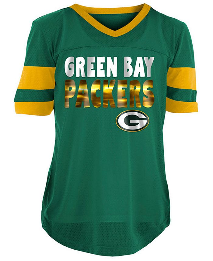 5th Ocean Green Bay Packers Foil Football Jersey Girls 4 16