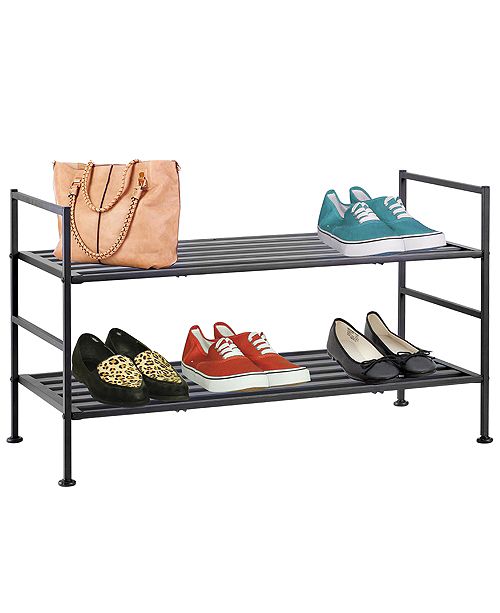 HDS TRADING CORP Home Basics 2 Tier Metal Shoe Rack ...