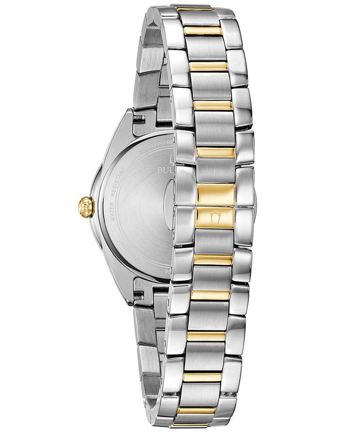 Bulova - Women's Sutton Diamond (1/10 ct. t.w.) Two-Tone Stainless Steel Bracelet Watch 32.5mm
