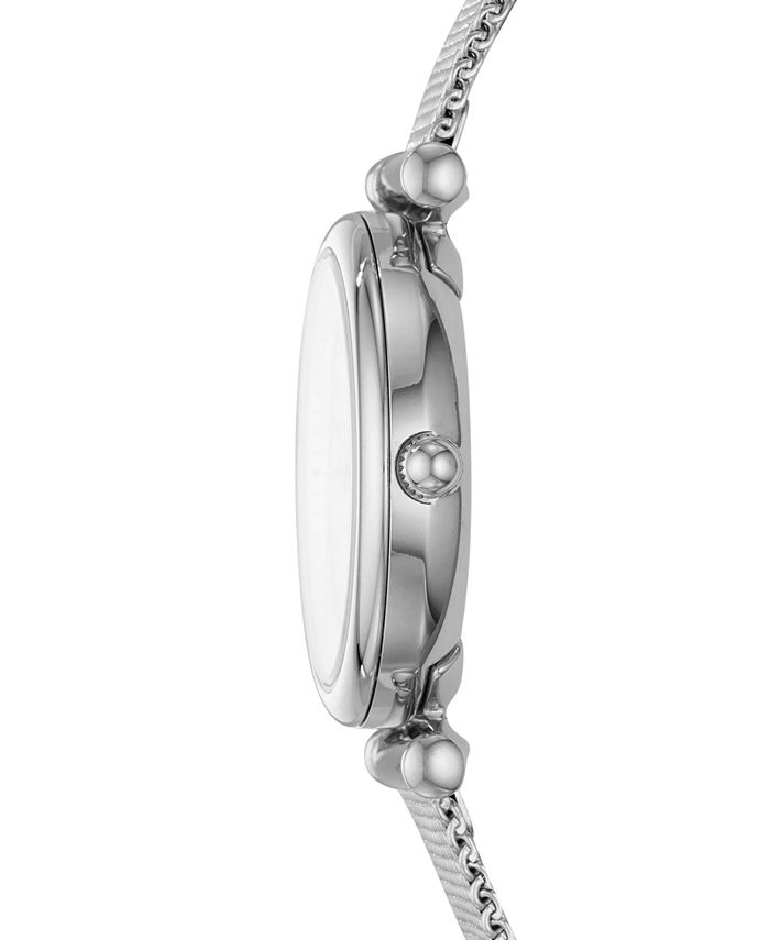 Fossil Women's Mini Carlie Stainless Steel Mesh Bracelet Watch 28mm ...