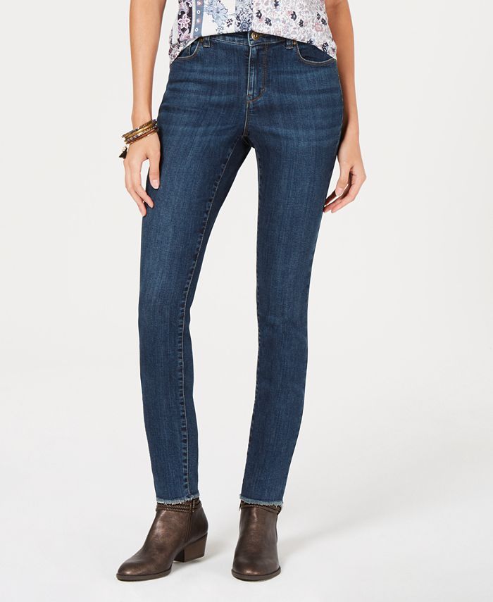 Style & Co Petite Frayed Skinny Jeans, Created for Macy's & Reviews ...