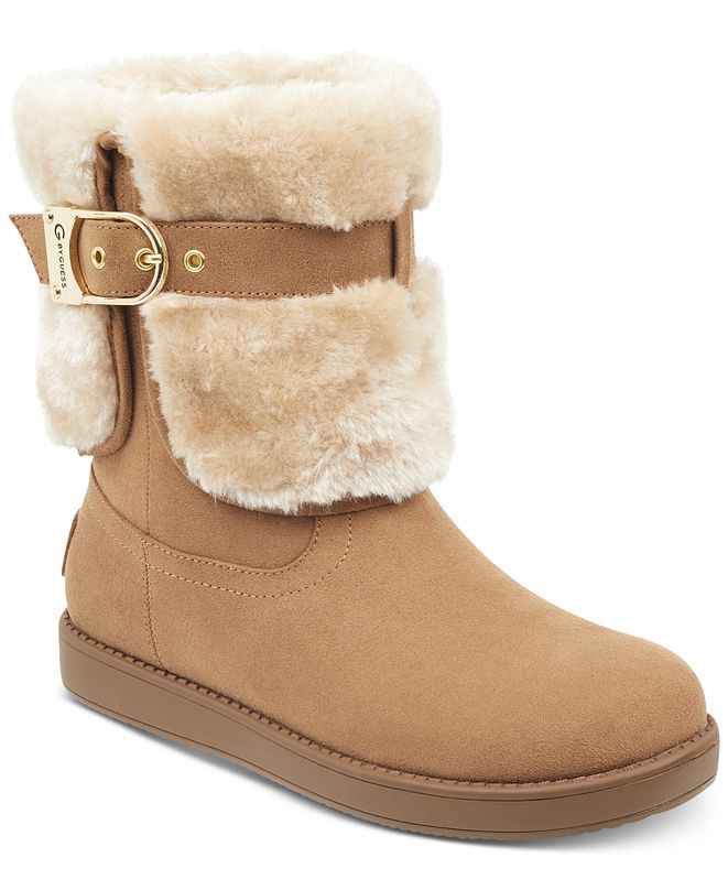 gbg los angeles women's harlin round toe stacked heel boot