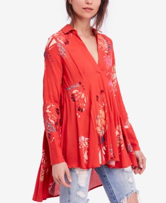 Free People - Field Of Butterflies Semi-Sheer Tunic