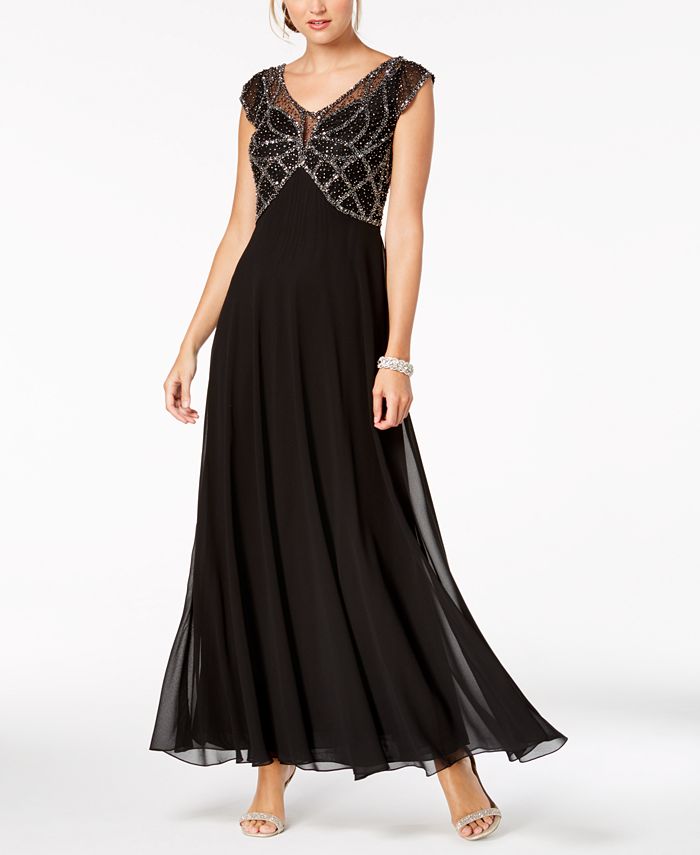 j kara embellished long gown