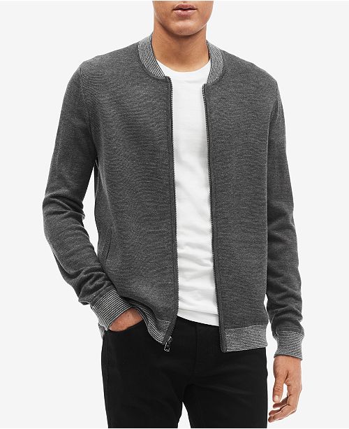 Calvin Klein Men's Merino FullZip Sweater Sweaters Men Macy's