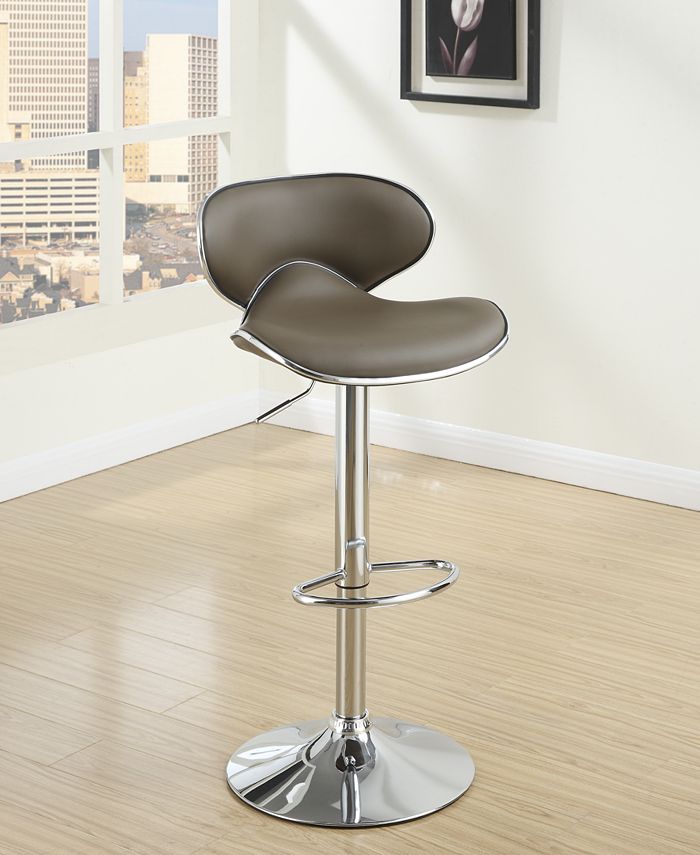 Poundex Oval Back Bar Stool, Expresso Macy's