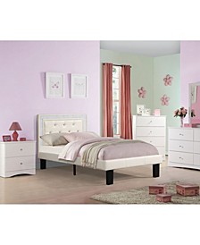 Twin Bed with Faux Leather Frame