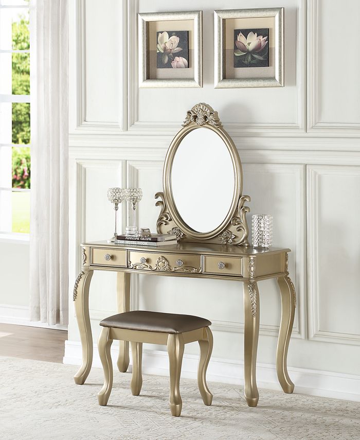 Poundex Vanity Set with Stool Macy's