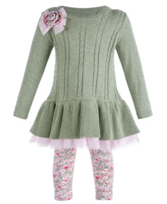 baby girl cable knit sweater dress
