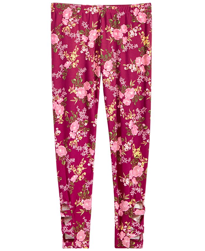 Epic Threads Big Girls Floral-Print Cage Leggings, Created for Macy's ...
