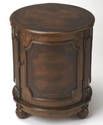 Butler - Alligator Hand Painted Drum Table, Quick Ship