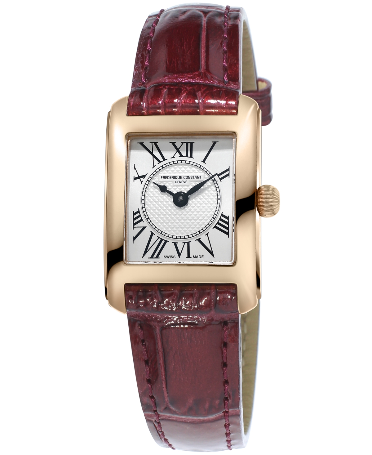 Shop Frederique Constant Women's Swiss Carree Red Patent Leather Strap Watch 23x21mm