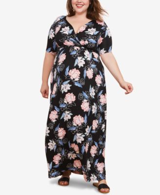 Motherhood Maternity Plus Size Printed Maxi Dress
