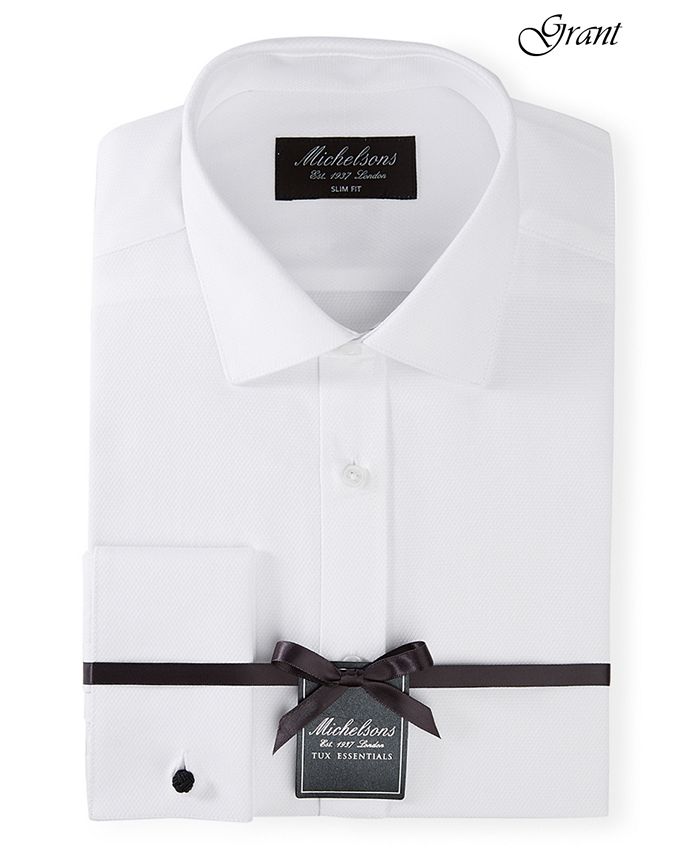 Michelsons of London Men's Slim-Fit Solid French Cuff Tuxedo Shirt &  Reviews - Dress Shirts - Men - Macy's