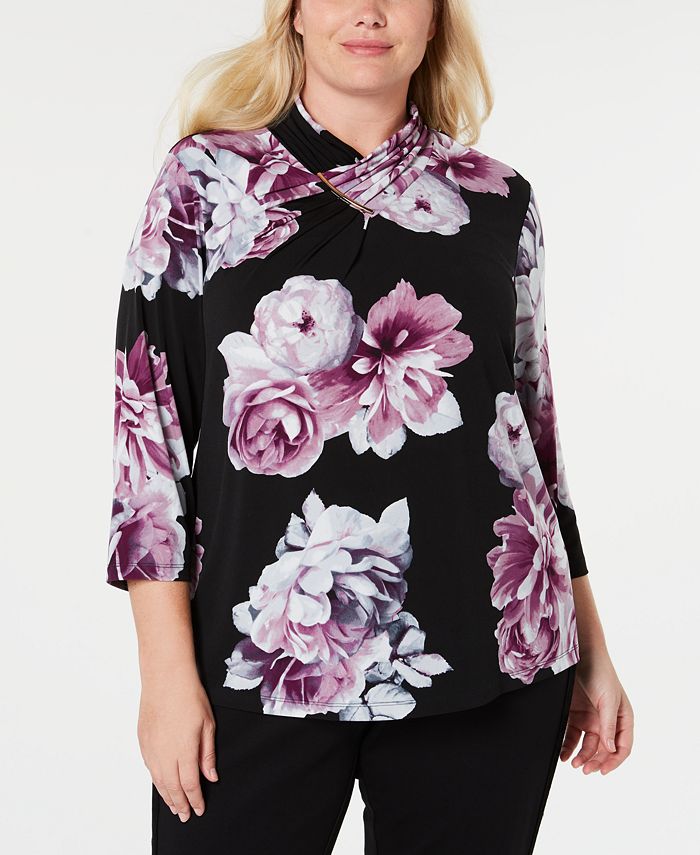 Print Collage High Neckline Top (print)