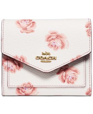 coach wallet rose print